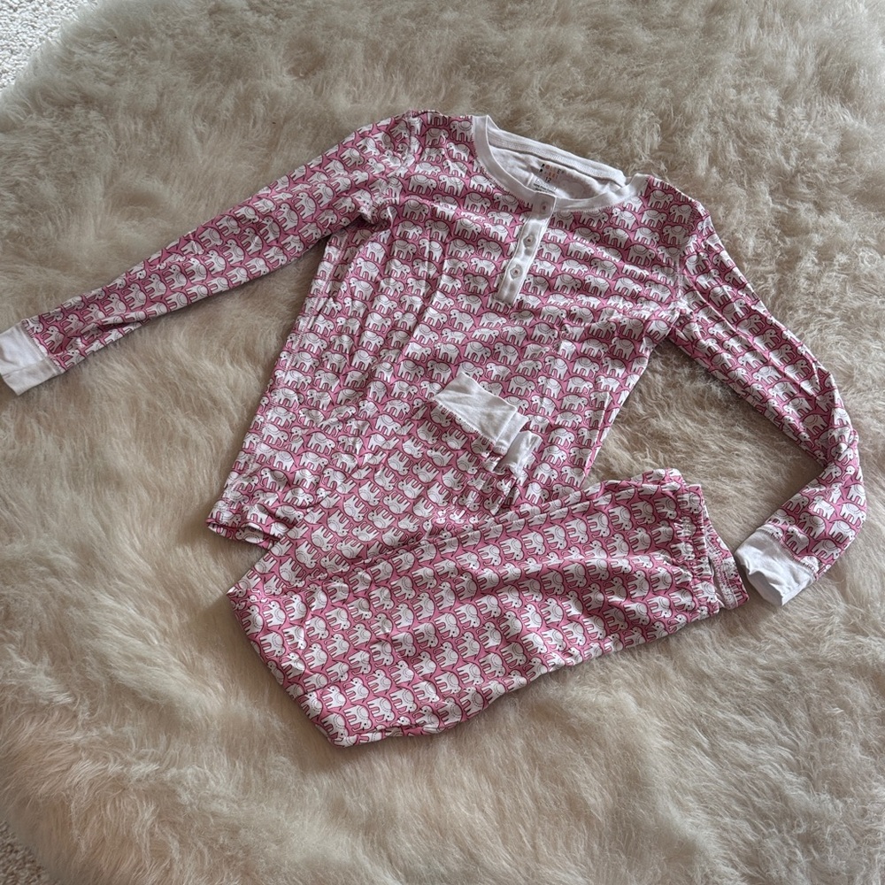 Roller Rabbit Pink Elephant Print Pajama Set